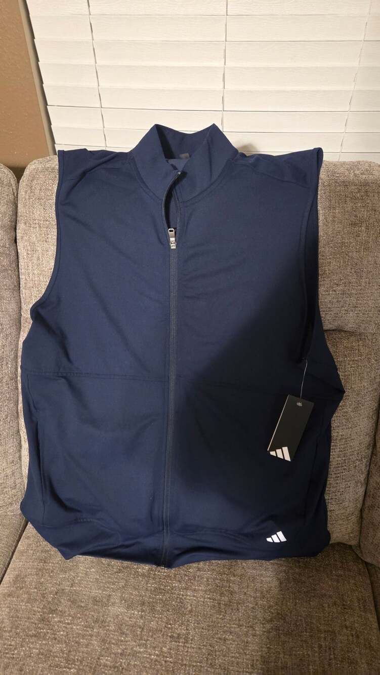 Adidas Ultimate365 Tour Full-Zip Vest - Navy